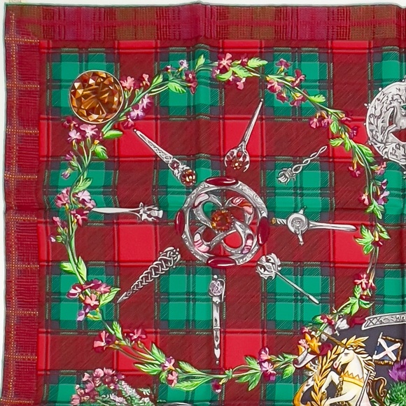 NWT Hermes Scarf "Fleurs d’Écosse" 1 - Picture 7 of 10